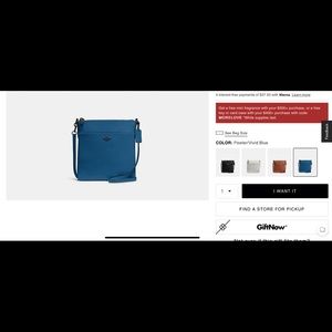 Coach crossbody bag light blue pebble leather - adjustable strap.